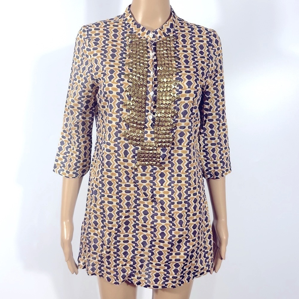 Figue Women’s Cotton Boho Multicolor Tunic Blouse Size S
